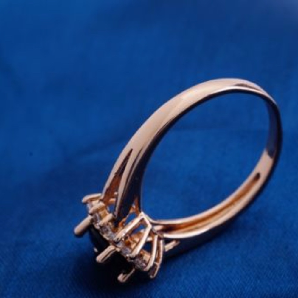 Rose Gold Plated Black C.Z FLOWER Ring - Picture 6 of 6